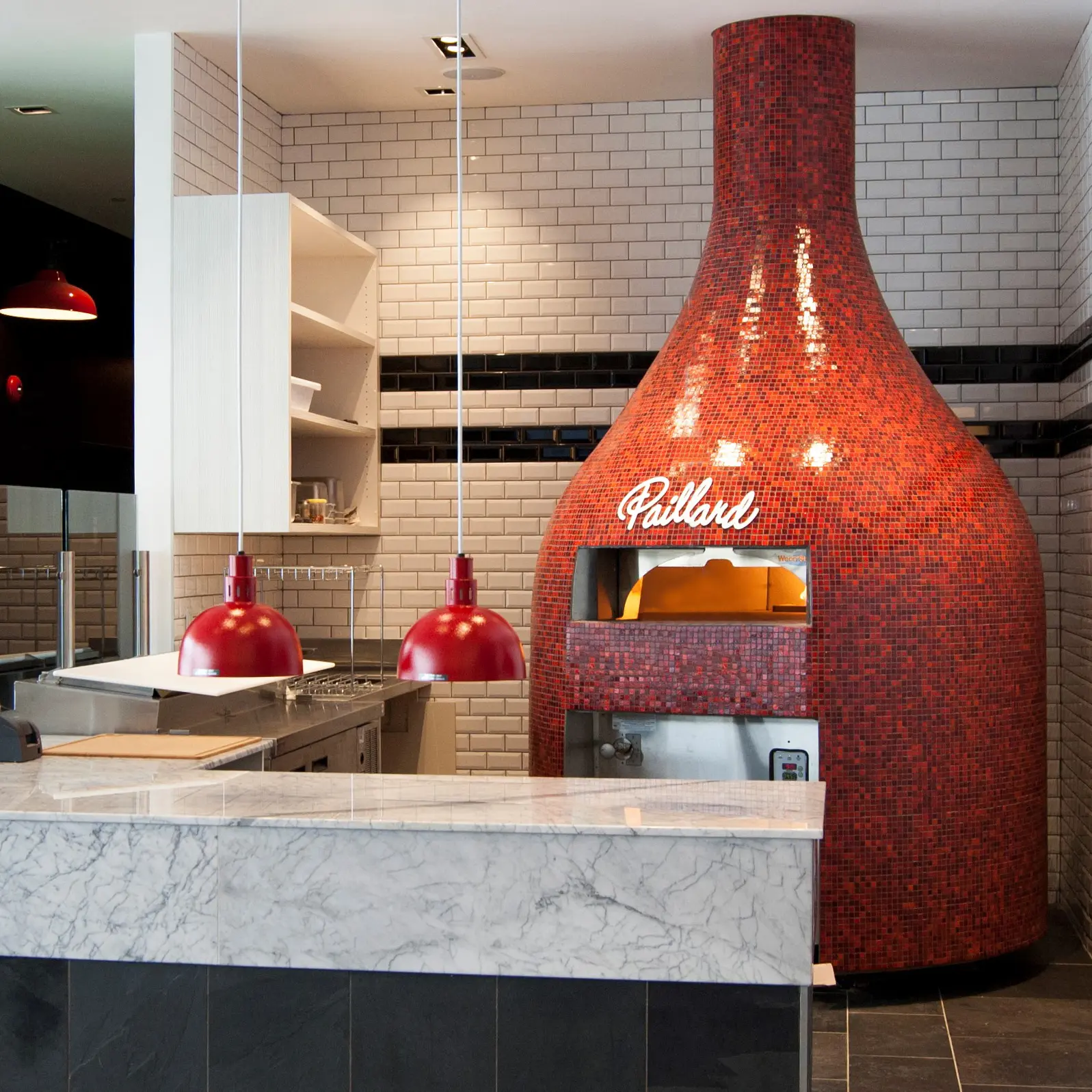 Red tiled Traditional Series oven install