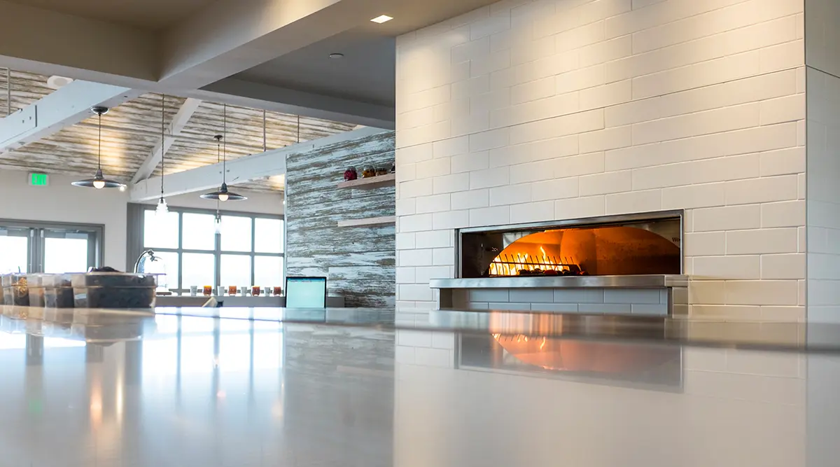 White tiled Fire Deck oven install