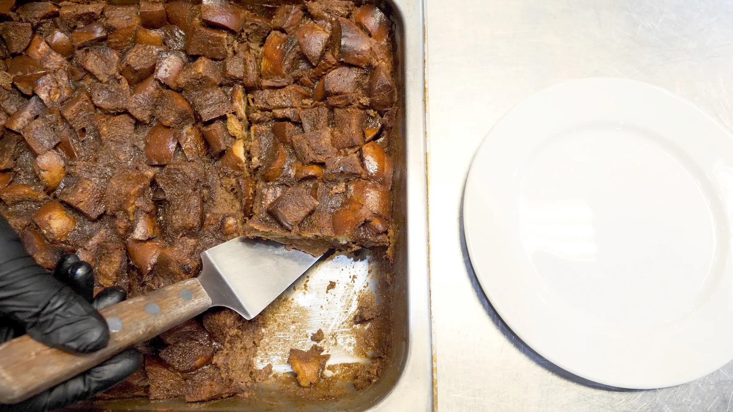 Bread Pudding in a pan