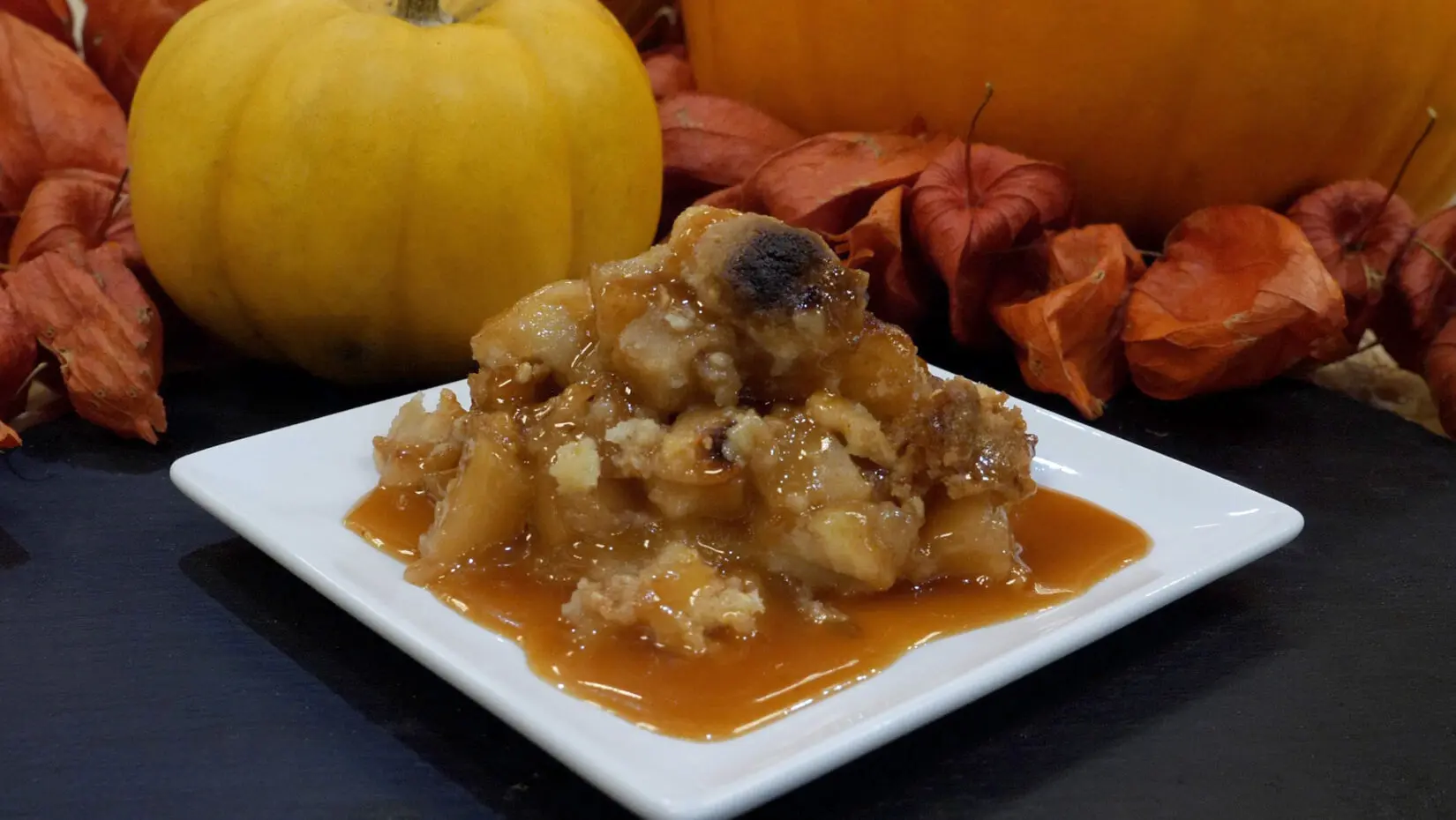 Shortbread Apple Crisp with Apple Cider Caramel