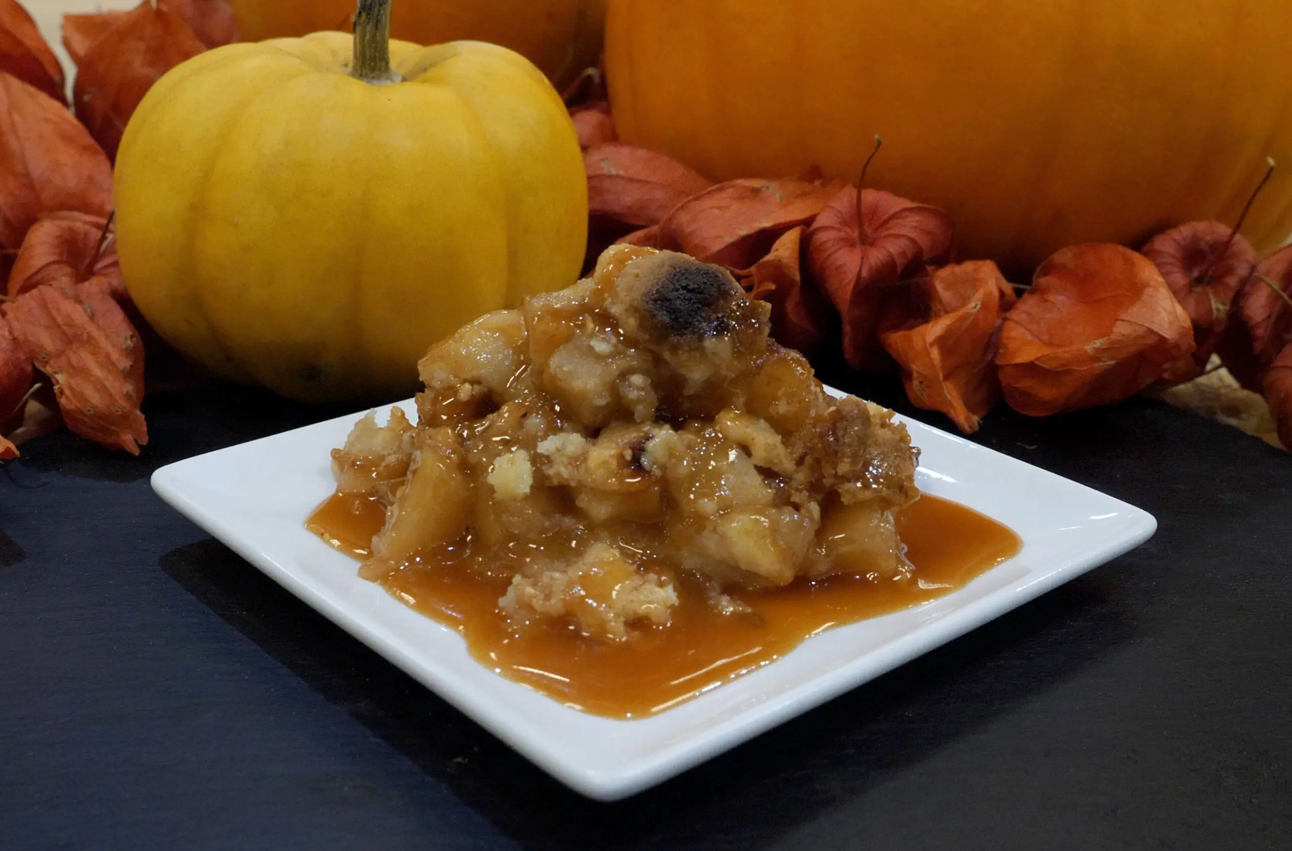 Shortbread Apple Crisp with Apple Cider Caramel