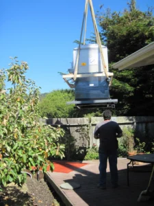 Lowering the oven down
